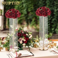 NUPTIO Flower Wedding Centrepieces for Tables: 10 Pcs Burgundy 14.2 inch Diam