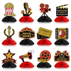 Pajean 12 Pieces Movie Night Party Decorations Supplies Theater Red