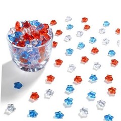 500PCS Acrylic Star Gem Vase Fillers – Red, White, Blue