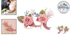 Dusty Pink Rose Corsage Wristlet Band Bracelet Artificial Flower