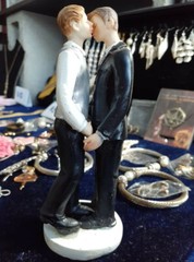 «Romance» Gay Two Grooms Tuxedo True Real Love Wedding Cake Topper Figurine NEW