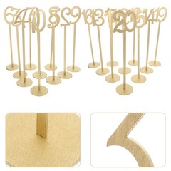 20Pcs Elegant Wooden Table Number Signs for Party Wedding Reception Golden