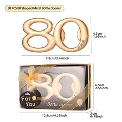 50Pieces 80 Bottle Opener Gifts for 80th Birthday Party Favors 80th Anniversa…