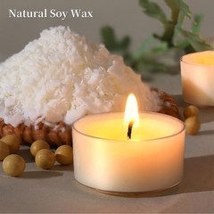Simeitol 50 Pcs Soy Wax Tealight Candles (6 Hour Burn Time) 50pack, White
