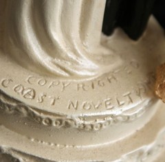 Vintage WEDDING CAKE TOPPER Chalkware Lace Arch Coast Novelty