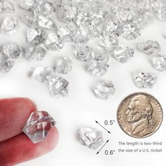 1000 PCS Clear Crystal Ice Rocks Cubes in Gift Box – 16 OZ Clear Mixed