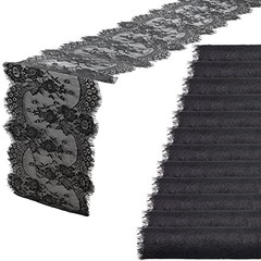 12 Pcs Black Lace Table Runners Rustic Wedding Table 14 x 120 Inch Classic