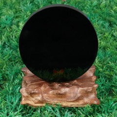 100-120mm Black Obsidian Scrying Mirror Crystal Gemstone Mineral s Stone