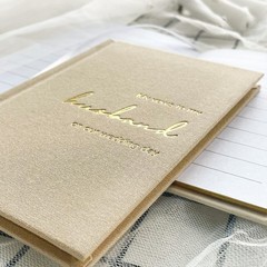 WeddingGiftsWedding Wedding Vow Books His and Hers-Canvas Linen XZ-HW-Beige