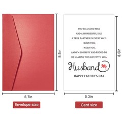 Romantic Father’s Day Card for Husband, Poem Fathers Day Card for Wonderfu