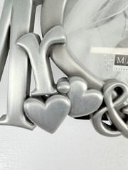 Silver WEDDING PICTURE FRAME MR & MRS metal Mantle Desk Shelf 8″ Malden Intl.