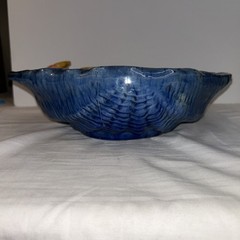 DEPT 56 Figural Palissy Style Majolica Clamshell and Crab Decorative Bowl