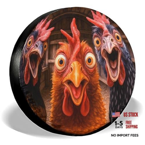 Father’s Day PVC Spare Tire Cover for RV Size 17 for Diameter 31″-33″ Chicken