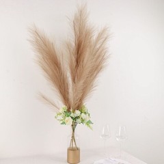 3 TAUPE 44″ ARTIFICIAL Pampas Grass SPRAYS Faux Plant STEMS Party Decorations