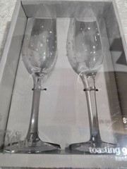 Studio, His And Hers 8 Oz Toasting Glasses New In Box.