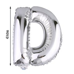 40″ SILVER Letter D Mylar Foil Balloon 1 pc Party BackDrop Decorations Supply