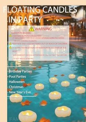 Floating Candles, 48 Packs 2.3 Inch Flameless White-48PCs 2.3″ Floating Candles