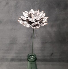Handmade Paper Flower on stem (Gray Pattern No.3) for Wedding, St. Valentine’s