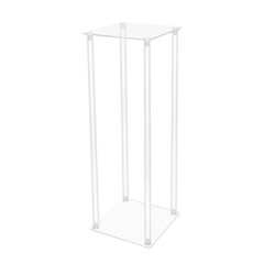 10Pcs Acrylic Clear Vase, 7.9×7.9×23.6In Rectangular Flower Display Stand,
