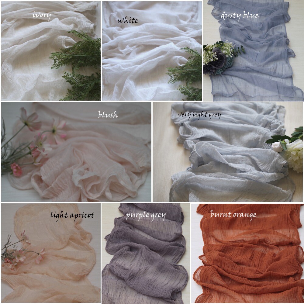 Trending! Gauze Wedding Cheesecloth table runner, Wedding table decor, Styling