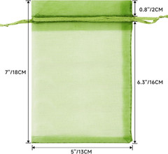 25PCS Green Organza Bags 5×7 inches – Sheer Mesh Jewelry Pouches, Sage Green Org