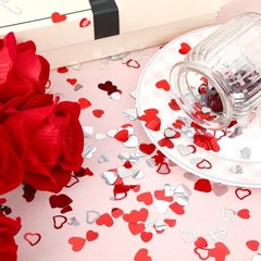 Valentines Day Confetti, Red Glitter Confetti Valentine’s Day Metallic Heart