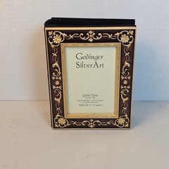 Godinger Silver Art Baroque Gold Tone Red Brown Epoxy 4×6 Photo Album 100 Photos