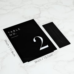 Black Wedding Table Numbers 1-10 with Stands, 5″x7″ Black Acrylic Table Numbe…