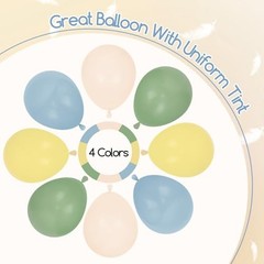 60pcs 12inch Sage Green Dusty Blue Pastel Yellow Balloons, Blue Green Yellow