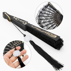 Zickupy 2Pcs Lace 9 inches (closed) x 16.5 (open), black, white