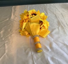 Small sunflower wedding bouquet