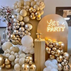 Beige Balloons Set, 60PCS Nude Birthday Balloons, 12Inch Sand White Beige Gold