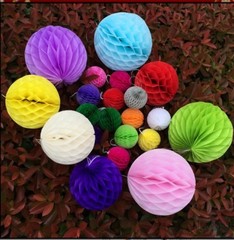 10-40pcs Multi-Color HoneyComb Tissue Paper Ball Lantern Pom Poms Wedding Decor
