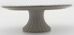 Transpac Hobnail Off-White Round Dolomite Pedestal Cake Stand – Small Defect