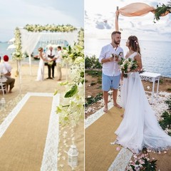 Preboun 3ft x 100 ft Wedding Aisle Runner Outdoor Natural Burlap Aisle Runner…