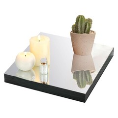 8″ Square Acrylic Mirror Centerpieces – 10 Pack Candle Plate Trays for Weddings