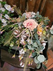 Professional Bridal Bouquet Silk Faux Flowers Colorful Spring Summer Loose Style