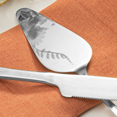 2-Piece Premium Cake Cutting Set, Exquisite Knife and Server with Serrated