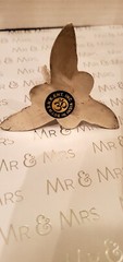 Bridal Bouquet Holder Fluted Rim Nickel Plated with Footed Base Vintage Look