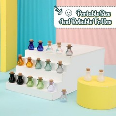 Perthlin 20 Pieces Tiny Spell Jars Mini Potion sphere style, Blue, Green
