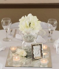 Square & Round Mirror Plate Glass Centrepieces 5 Sizes Wedding Event Table Decor