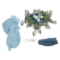 Tabletop Decor Set Artificial Flower With Tablecloth & Table Runner Home Wedding