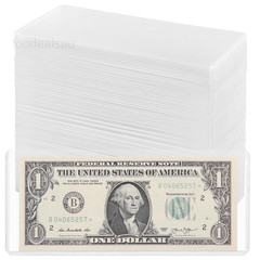 90PCS Clear Banknote Holders – Top-Load 90 Pcs [6.6″x2.8″], Pure Transparent