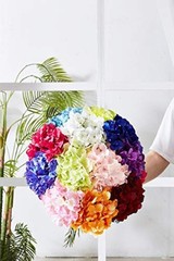 10Pcs Artificial Hydrangea Flowers Blush Heads Fake Hydrangea Large 10pcs Blush