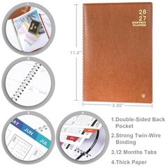 2026-2027 Monthly Planner – 2026-2027 Calendar/Planner 18 Months with Brown