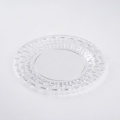 7″ CLEAR DESSERT PLASTIC PLATES Round Basketweave Party Wedding TABLEWARE