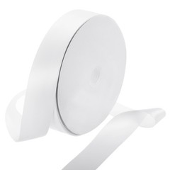 100 Yard Satin Ribbon Double Sided Grosgrain Silk Ribbon, 1.5″/White