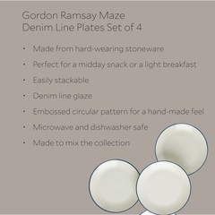 Royal Doulton Gordon Ramsay Maze Plate 8.7In Denim Line Set Of 4 1065480