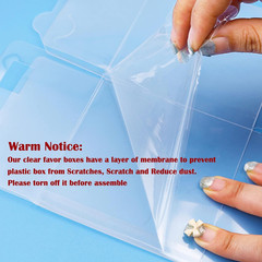 XP-ART 30 PCS Clear Favor Boxes,4 X 4 X 4 Inch Plastic Clear Gift Boxes for Wedd