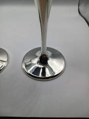 Vera Wang Wedgwood Infinity Toasting Champaigne Flutes Silver & Glass Set of 2